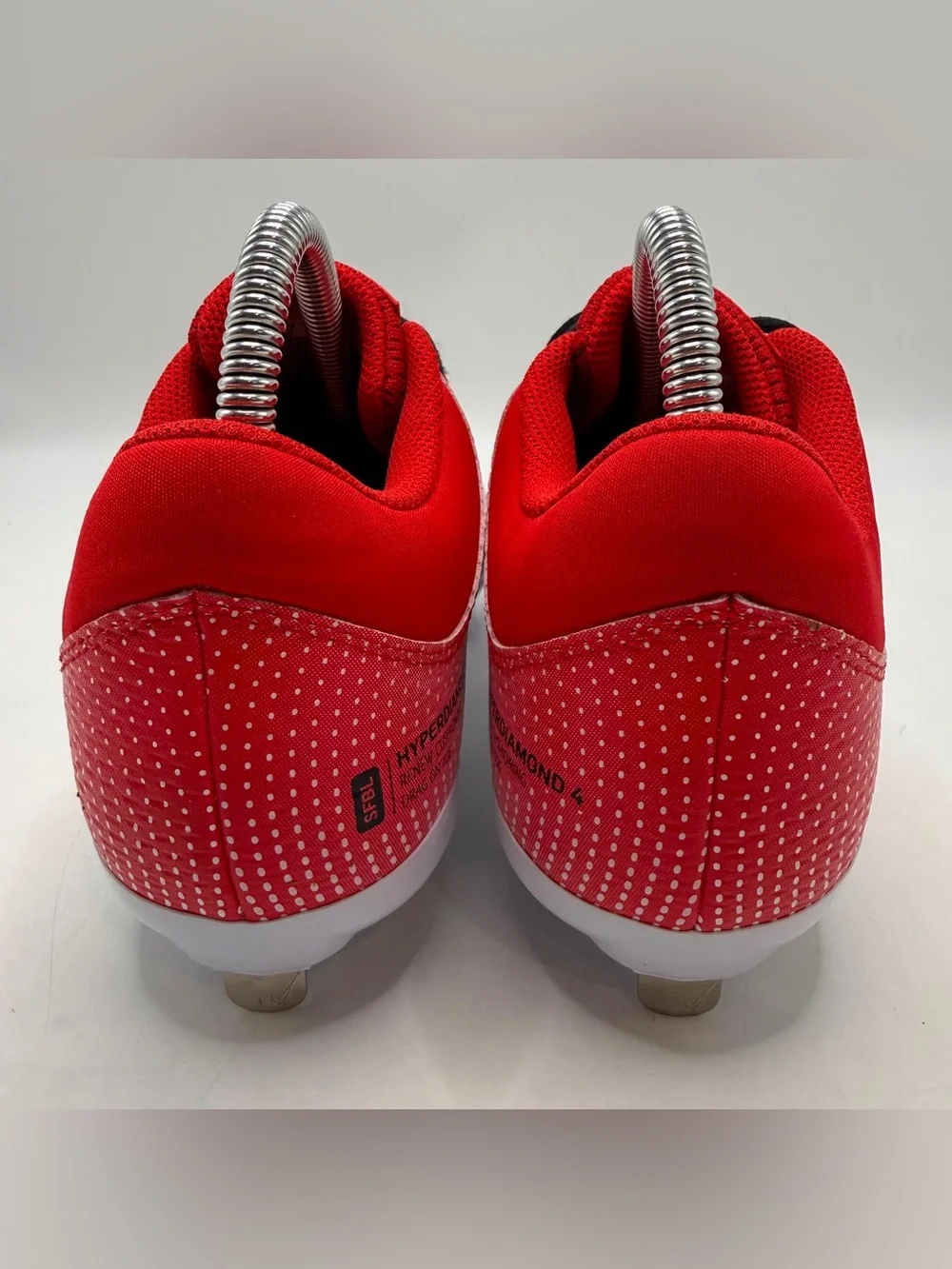 Nike Hyperdiamond 4 Elite Women’s Size 7 Softball Metal Cleats Red White